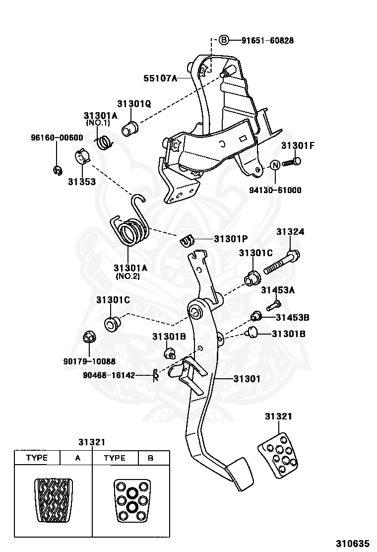 Toyota - Bolt (for Clutch Pedal Stopper)